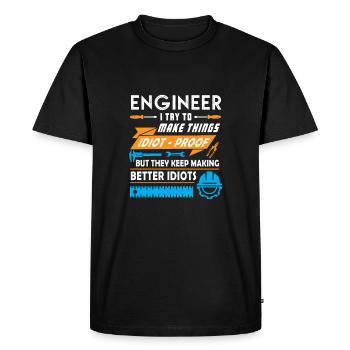 Engineer Engineer Profession WItz Gift - Men's Premium Organic T-Shirt - black - Front - Nico (187cm)