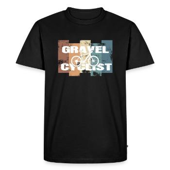 Gravel Cyclist Gravelbike Bike Biker Bicycle MTB - Men's Premium Organic T-Shirt - black - Front - Nico (187cm)