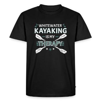 Le kayak en eau vive est ma thérapie - T-shirt Premium bio Homme - noir - Devant - Nico (187cm)