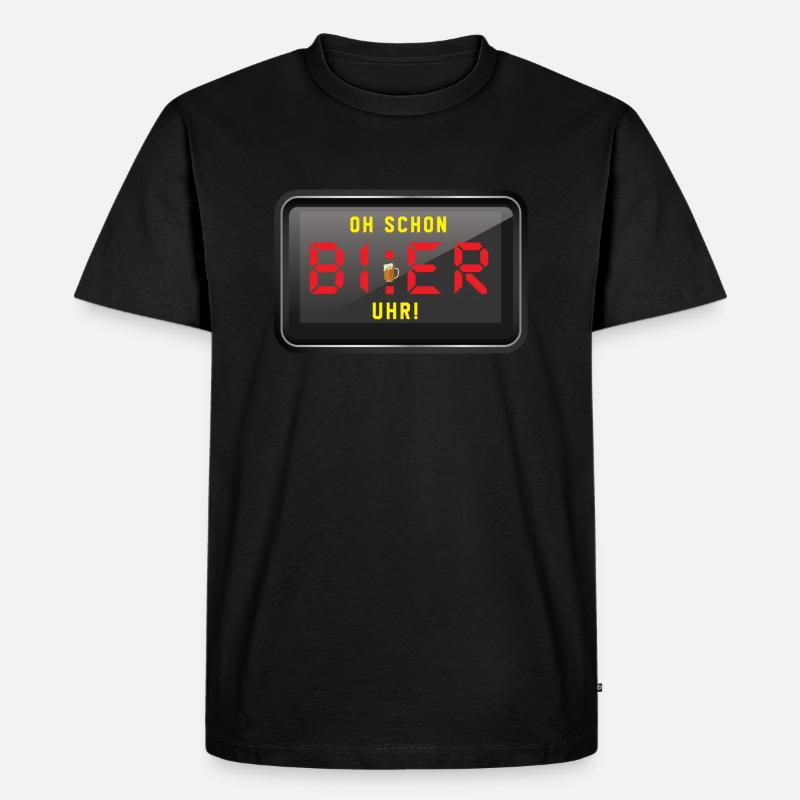 Bier-Uhr - Männer Premium Bio T-Shirt - Schwarz