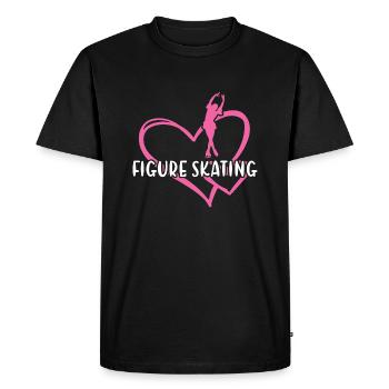 Sport Coeur Patinage Artistique - T-shirt Premium bio Homme - noir - Devant - Nico (187cm)