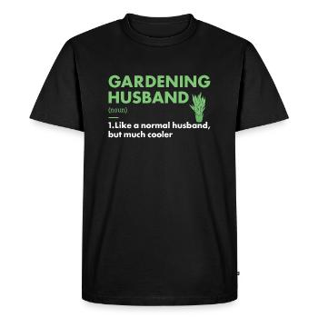 Jardinier Mari Définition Jardinage - T-shirt Premium bio Homme - noir - Devant - Nico (187cm)