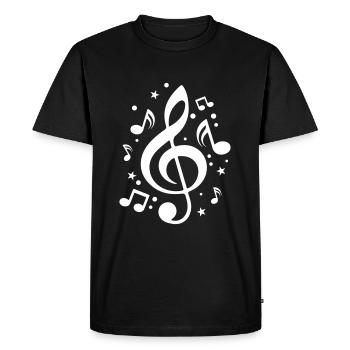 Notes de musique Clef Music - T-shirt Premium bio Homme - noir - Devant - Nico (187cm)