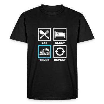 Trucker - Men's Premium Organic T-Shirt - black - Front - Nico (187cm)