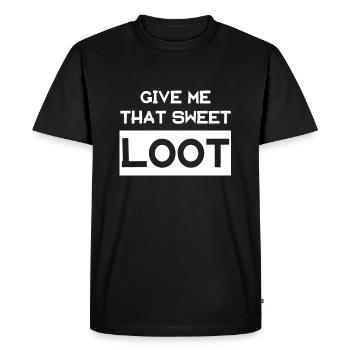 Give me that sweet Loot! - Men's Premium Organic T-Shirt - black - Front - Nico (187cm)