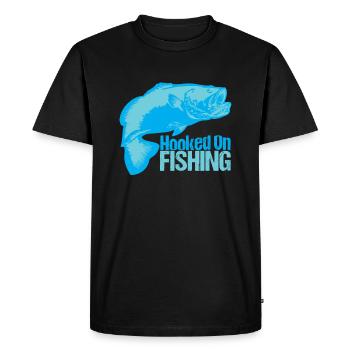 Pêche - Accro à la pêche - T-shirt Premium bio Homme - noir - Devant - Nico (187cm)