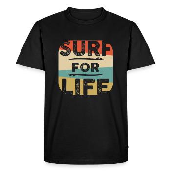 Surfing surfer surfboard surf for life - Men's Premium Organic T-Shirt - black - Front - Nico (187cm)
