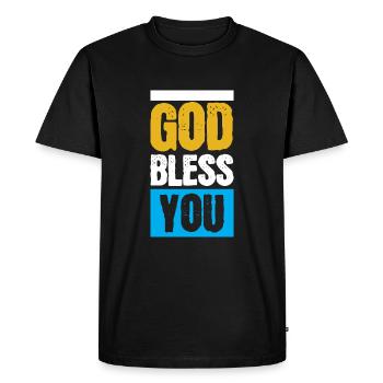 Que Dieu te bénisse - T-shirt Premium bio Homme - noir - Devant - Nico (187cm)