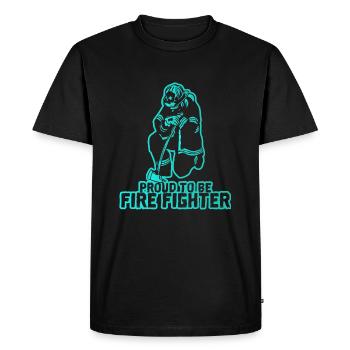 Firefighter Stolz Fire Brigade - Men's Premium Organic T-Shirt - black - Front - Nico (187cm)