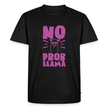Llama Alpaka No Probllama - T-shirt Premium bio Homme - noir - Devant - Nico (187cm)