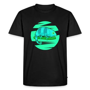 Chameleon Gecko Exotic - Men's Premium Organic T-Shirt - black - Front - Nico (187cm)
