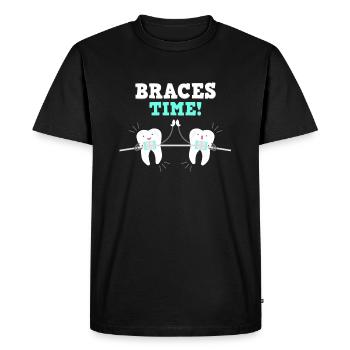 Braces Mouth Teeth Orthodontist - Men's Premium Organic T-Shirt - black - Front - Nico (187cm)