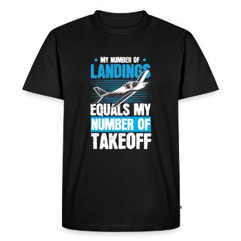 Airplane fly fly - Men's Premium Organic T-Shirt - black - Front - Nico (187cm)