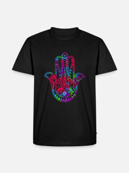 Hamsa hand of Fatima - Men's Premium Organic T-Shirt - black