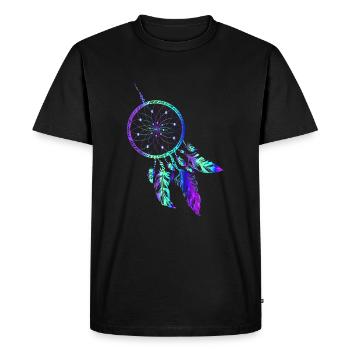 Dream catcher Indians Dream dream feather - Men's Premium Organic T-Shirt - black - Front - Nico (187cm)