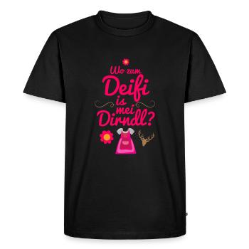 Dirndl Ersatz - Männer Premium Bio T-Shirt - Schwarz - Vorne - Nico (187cm)