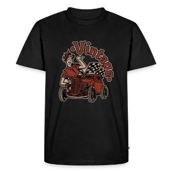Pinup Vintage Rockabilly - Männer Premium Bio T-Shirt - Schwarz - Vorne - Nico (187cm)