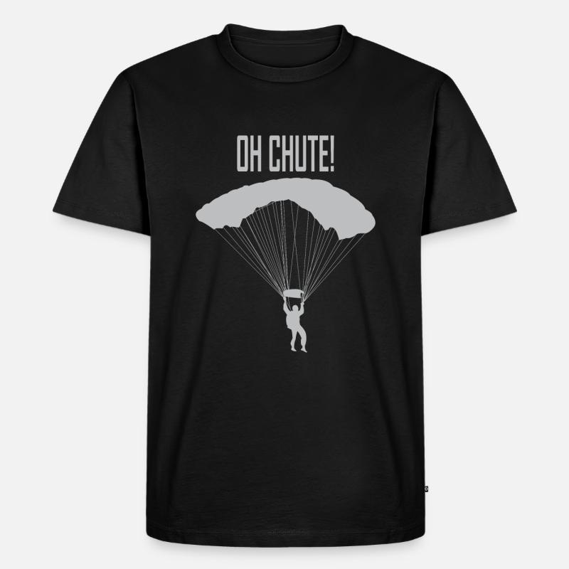 Skydive Fallschirm springen Fallschirmspringer - Männer Premium Bio T-Shirt - Schwarz