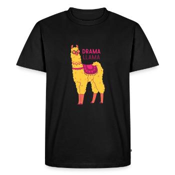 Drama llama llama - Men's Premium Organic T-Shirt - black - Front - Nico (187cm)