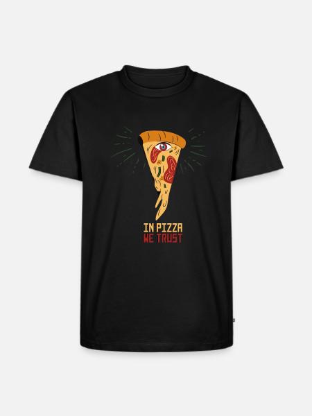 In Pizza We Trust Illuminati eye triangle - Men's Premium Organic T-Shirt - black