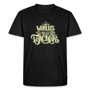 Worlds Best Teacher Best Teacher in the World - Men's Premium Organic T-Shirt - black - Front - Nico (187cm)