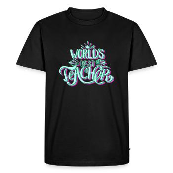 Worlds Best Teacher Best Teacher in the World - Men's Premium Organic T-Shirt - black - Front - Nico (187cm)