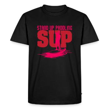 SUP Stand Up Paddling Sport - T-shirt Premium bio Homme - noir - Devant - Nico (187cm)