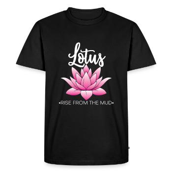 Lotus fleur fleur Namaste - T-shirt Premium bio Homme - noir - Devant - Nico (187cm)