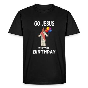 Go Jesus Its Your Birthday Christmas Jesus - Men's Premium Organic T-Shirt - black - Front - Nico (187cm)