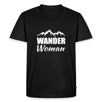 Randonner Woman Randonnée - T-shirt Premium bio Homme - noir - Devant - Nico (187cm)