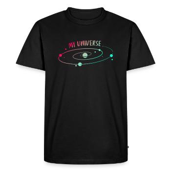 Universe Planet Rocket Stars - Men's Premium Organic T-Shirt - black - Front - Nico (187cm)