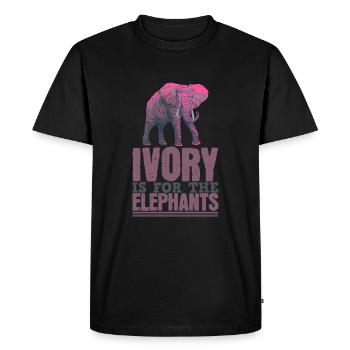 Eléphant Vie Ivoire - T-shirt Premium bio Homme - noir - Devant - Nico (187cm)