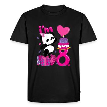 Panda 8ème anniversaire Depuis 2013 Pink - T-shirt Premium bio Homme - noir - Devant - Nico (187cm)