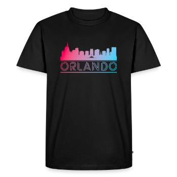 Orlando Ville Voyage - T-shirt Premium bio Homme - noir - Devant - Nico (187cm)