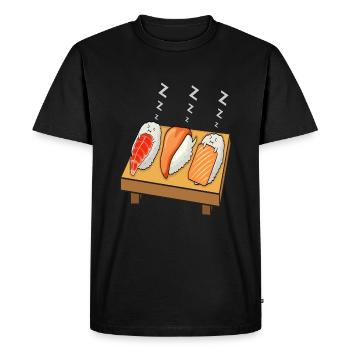 Sushi Sleeps on Table Kawaii Sweet - Men's Premium Organic T-Shirt - black - Front - Nico (187cm)