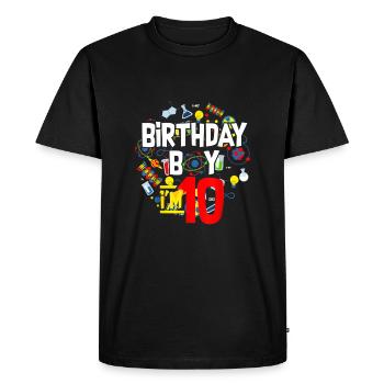 10e anniversaire Happy Birthday Gamer Gamer Jeu - T-shirt Premium bio Homme - noir - Devant - Nico (187cm)
