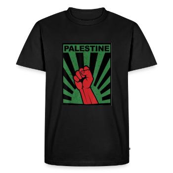 Palestine Liberté libre Liberté Gaza - T-shirt Premium bio Homme - noir - Devant - Nico (187cm)