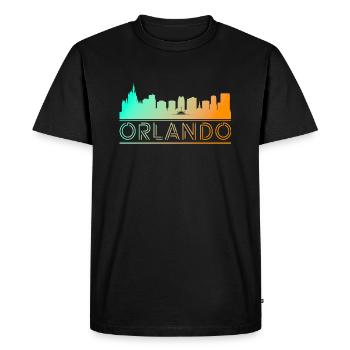 Orlando Ville Voyage - T-shirt Premium bio Homme - noir - Devant - Nico (187cm)