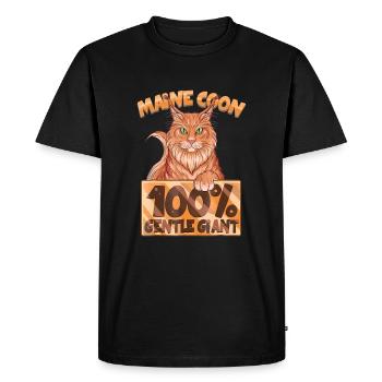 Maine Coon Mainecoon Chat sauvage Cheveux longs - T-shirt Premium bio Homme - noir - Devant - Nico (187cm)
