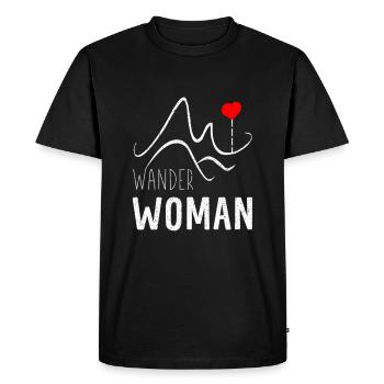 Randonner Woman Randonnée - T-shirt Premium bio Homme - noir - Devant - Nico (187cm)
