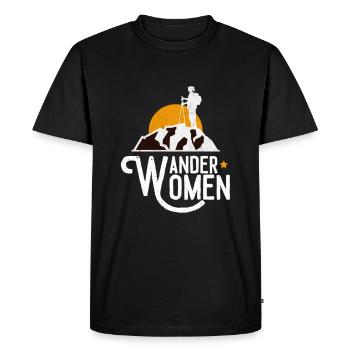 Randonner Woman Randonnée - T-shirt Premium bio Homme - noir - Devant - Nico (187cm)