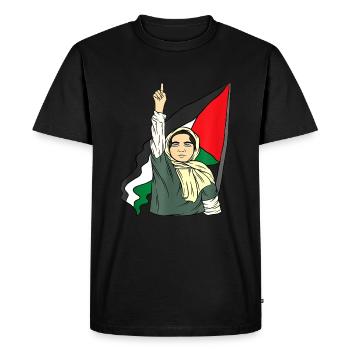 Palestine Liberté libre Liberté Gaza - T-shirt Premium bio Homme - noir - Devant - Nico (187cm)