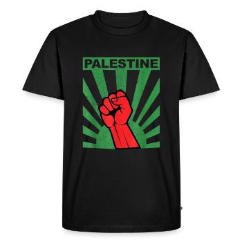 Palestine Liberté libre Liberté Gaza - T-shirt Premium bio Homme - noir - Devant - Nico (187cm)