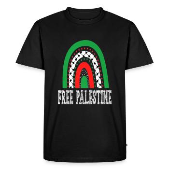 Palestine Liberté libre Liberté Gaza - T-shirt Premium bio Homme - noir - Devant - Nico (187cm)