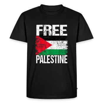 Palestine Liberté libre Liberté Gaza - T-shirt Premium bio Homme - noir - Devant - Nico (187cm)
