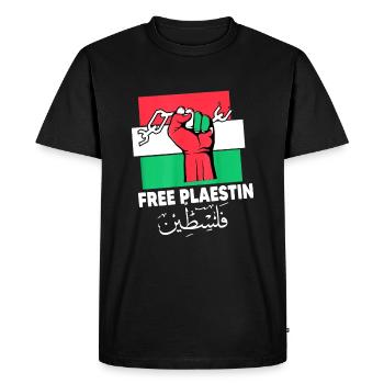 Palestine Liberté libre Liberté Gaza - T-shirt Premium bio Homme - noir - Devant - Nico (187cm)