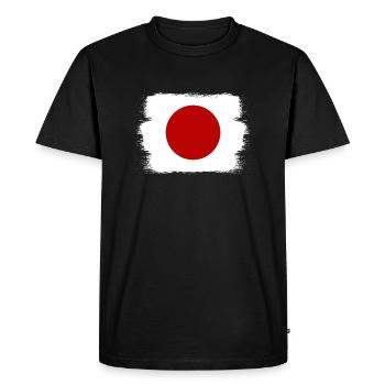Drapeau du Japon utilisé Look Nihon Drapeau japonais - T-shirt Premium bio Homme - noir - Devant - Nico (187cm)