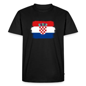 Drapeau de la Croatie Adriatique Zagreb Drapeau croate - T-shirt Premium bio Homme - noir - Devant - Nico (187cm)