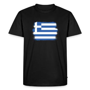 Grèce Drapeau Hellas Athènes Drapeau grec - T-shirt Premium bio Homme - noir - Devant - Nico (187cm)