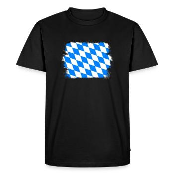 Drapeau de la Bavière Utilisé Look Drapeau Bavarois Vintage - T-shirt Premium bio Homme - noir - Devant - Nico (187cm)